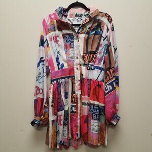 Modern print short dress S